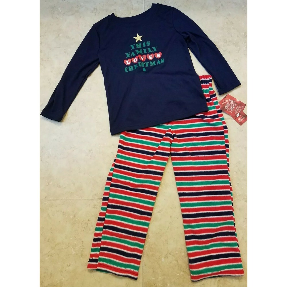 Jammies For Your Families Toddler Boys 4T Pajama Set 2pc Blue Red Christmas NEW